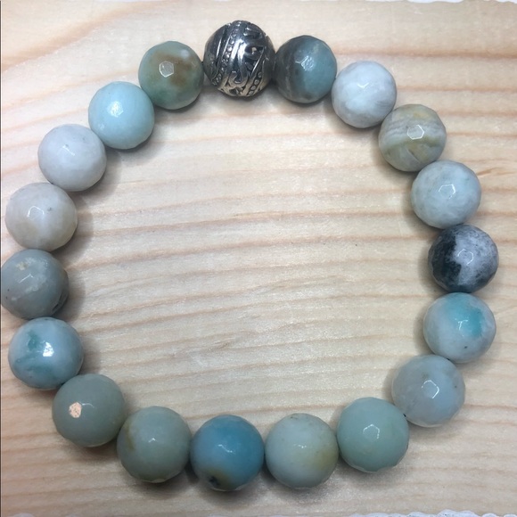 Hand Crafted Jewelry - Amazonite Light Blue and Green Beaded Bracelet